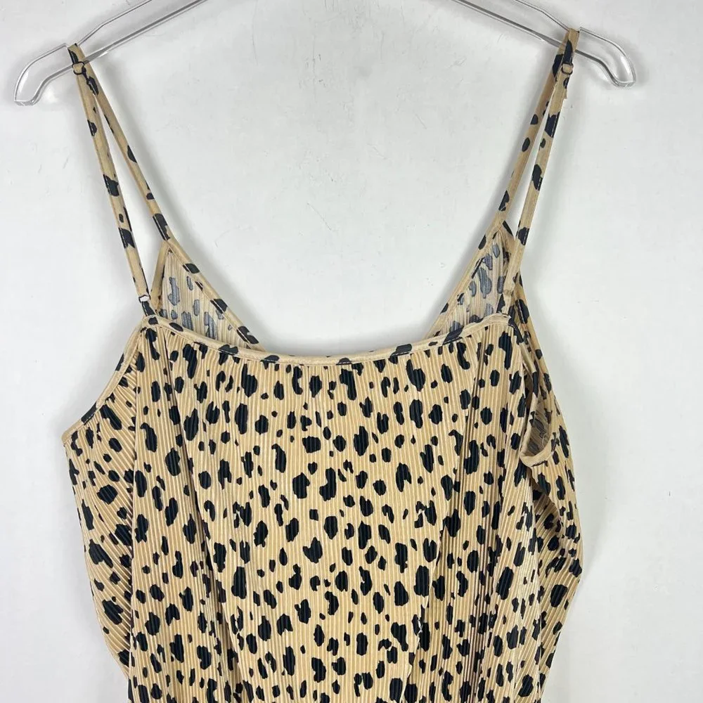 WAYF Surplice Ribbed Cheetah Print Bodysuit SleevelessSize XL EUC L2443 - Picture 9 of 10